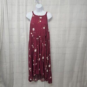 torrid Burgundy Floral Midi Dress